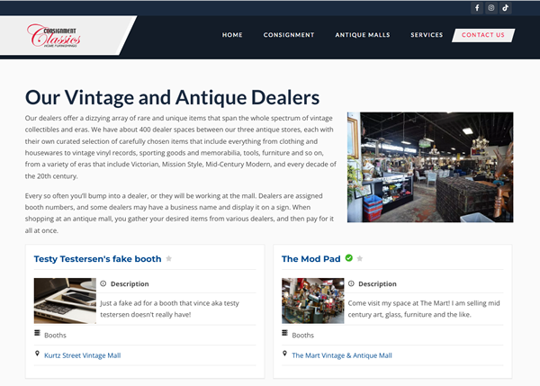 You Now Have Your Own Page on the New Consignment Classics Website!
