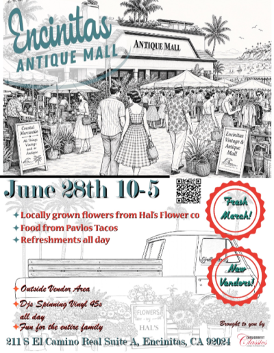 Pop Up Market at Encinitas Antique Mall - Sunday, June 28th, 2026